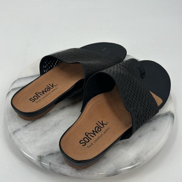 Softwalk corsica ii black leather sandals - Picture 3 of 7